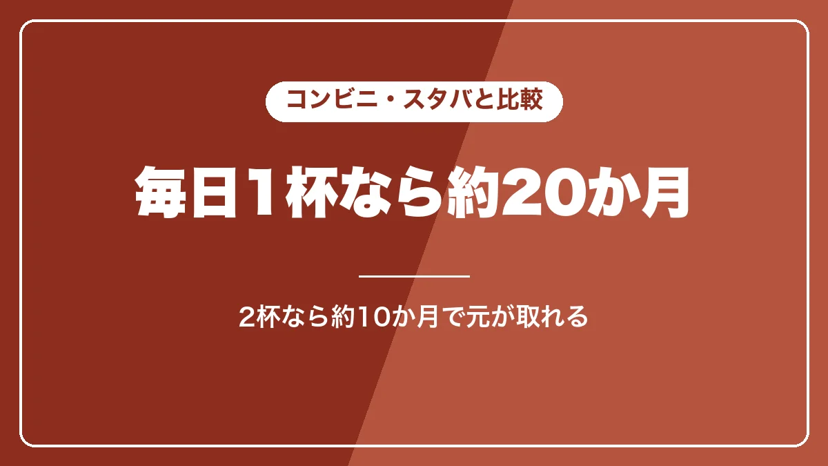コンビニ・スタバと比べて元が取れるまでの期間
