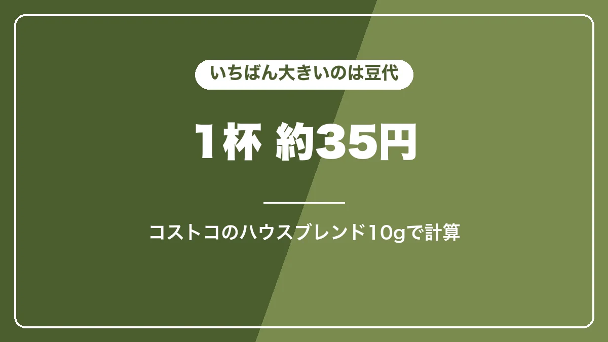 マグニフィカSの豆代は1杯約35円