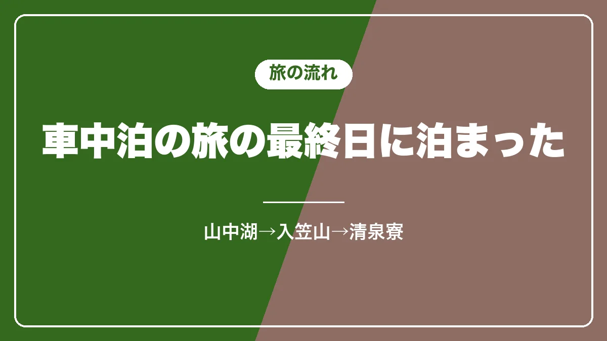 清泉寮に泊まった日の流れ